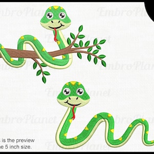 Snakes  - Designs for Embroidery Machine Instant Download digital embroidering files stitch cartoon animal safari reptile snake File 50e