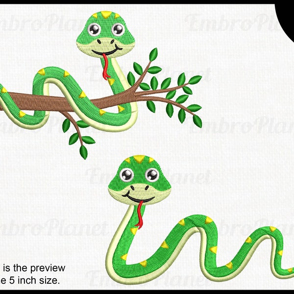 Snakes  - Designs for Embroidery Machine Instant Download digital embroidering files stitch cartoon animal safari reptile snake File 50e