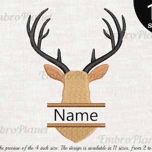 Split Imposing Reindeer Head - Design for Embroidery Machine Instant Download digital file stitch sign icon symbol pattern cartoon 1071e
