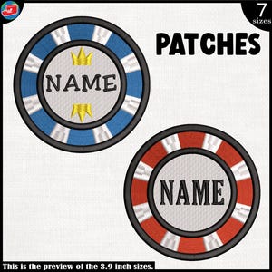 Blank Casino Chips - Designs Files For Embroidery Machine - Iron On or Hook And Loop