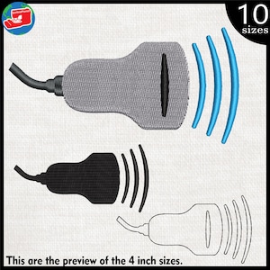 Diseño de bordado de sonda de ultrasonido - Sonografía médica (Descarga digital)