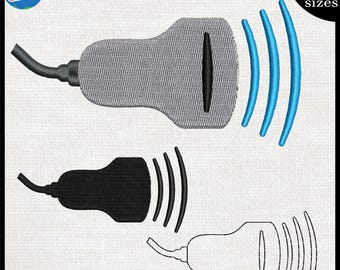 Ultrasound Probe Embroidery Design - Medical Sonography (Digital Download)