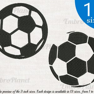 Soccer Balls - Designs for Embroidery Machine Instant Download digital file stitch sign icon symbol cartoon pattern black football 1021e