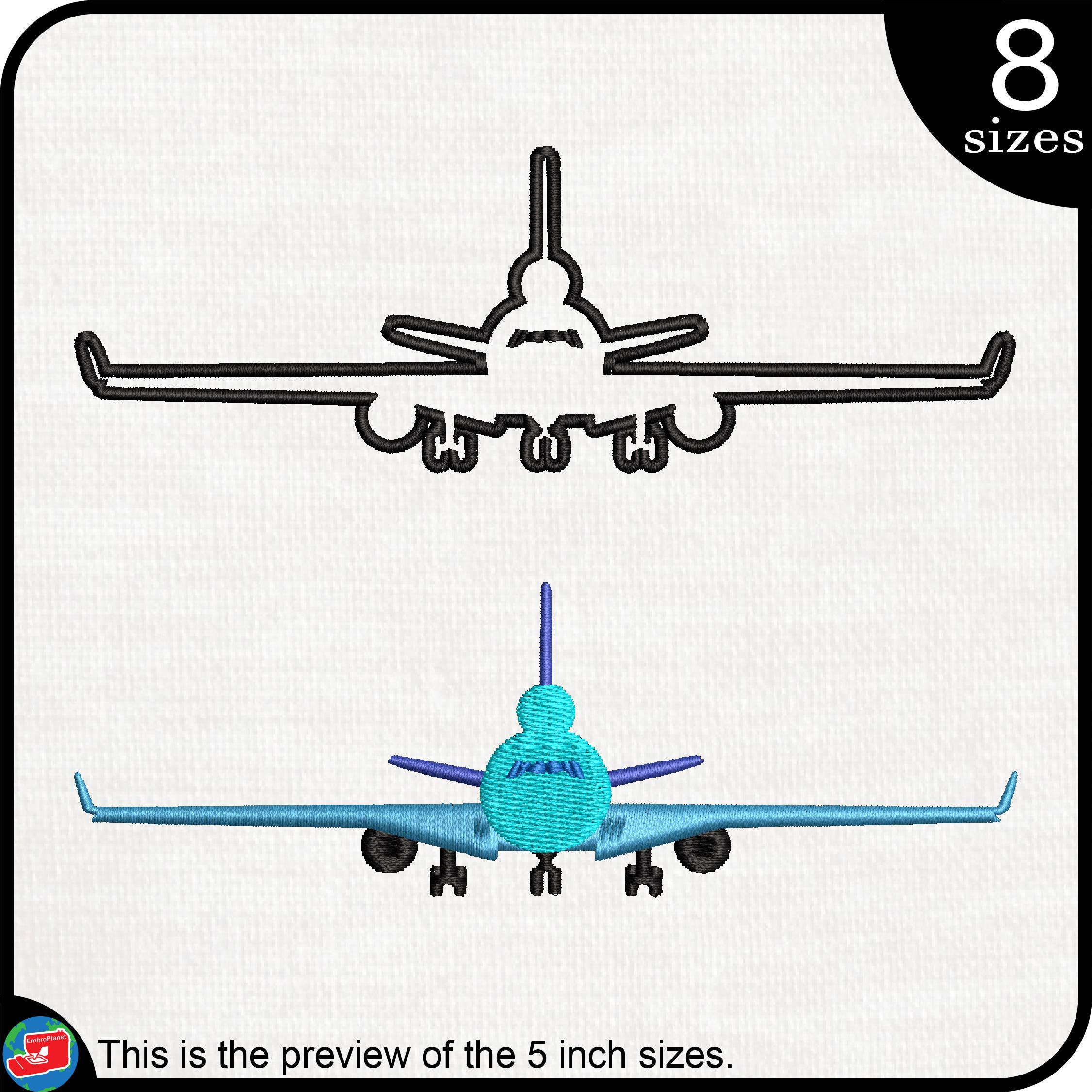 Airplane Designs for Embroidery Machine, Instant Download