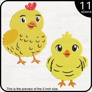 Chickens - Designs for Embroidery Machine Instant Download digital file stitch sign icon symbol cartoon farm animal chicken 1812e