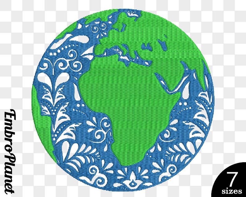 Zentangle Earth Design for Embroidery Machine Instant Etsy