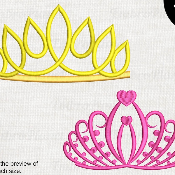 Tiara Ballet - Designs for Embroidery Machine Instant Download digital file stitch girl ballet ballerina crown 109e