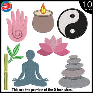 Yoga Time Stickmuster: Dateien für Maschinensticker spa zen relax 583e