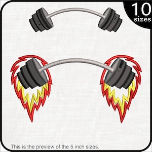 Heavy Weight Barbell - Designs for Embroidery Machine Instant Download digital embroidering files stitch 1817e