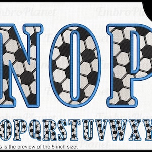 Letras de futebol N a Z - Desenhos para máquina de bordar Download instantâneo de arquivos de bordado digital ponto bola de futebol 1780e