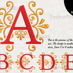 V5 Regal Buchstaben ABCDE - Designs für Stickmaschine Instant Download digital file stitch sign icon pattern cartoon symbol letter 1101e