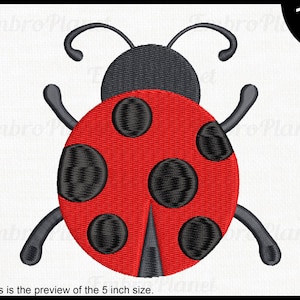 Ladybug - Design for embroidery machine Instant Download digital file stitch sign pattern cartoon ladybird bug red black lady beetle 905e