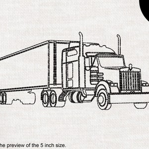 Outline Truck - Design for Embroidery Machine Instant Download digital embroidering files stitch file stitched 1562e