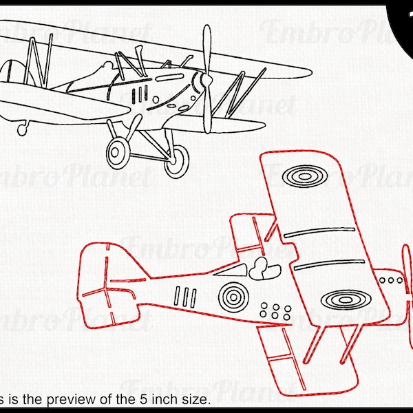 Outline Old Planes - Designs for Embroidery Machine, Instant Download, digital embroidering file, stitch cartoon sign plane vintage 596e
