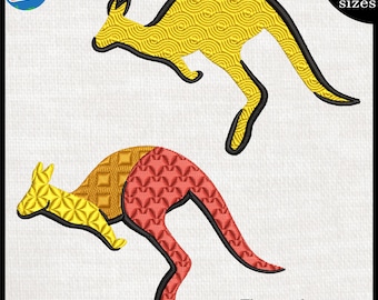 Colorful Kangaroo Embroidery Design – Australia Animal (Digital Download)