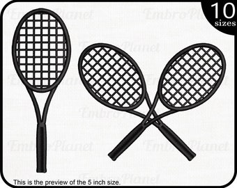 Tennis Racquets - Designs for Embroidery Machine Instant Download digital embroidering files stitch cross racket racquet 670e