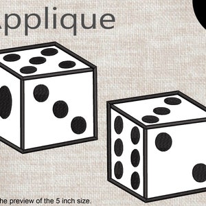 Applique Dices - Designs for Embroidery Machine Instant Download digital file stitch cartoon dice game poker 1547e