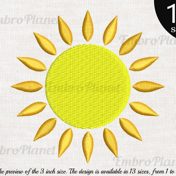 Sun - Design for Embroidery Machine Instant Download digital file stitch sign icon symbol pattern cartoon sun sunset light sunshine 160e