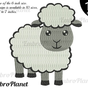 Schaf Stickdatei - Tier auf dem Bauernhof, verschiedene Größen (Digitaler Download)
