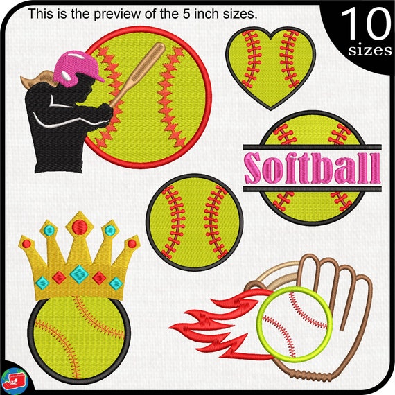 Softball embroidery sale