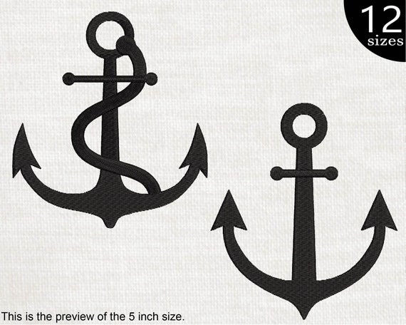 Anclas Diseños para máquina de bordar Descarga instantánea archivo digital  puntada archivo de dibujos animados símbolo de bordado ancla barco mar  negro 7e -  España
