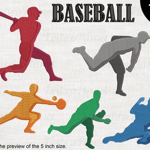 Baseball Players - Designs for Embroidery Machine Instant Download digital embroidering files stitch sport hit 144e