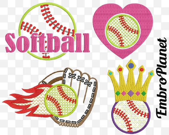 Softball embroidery hotsell