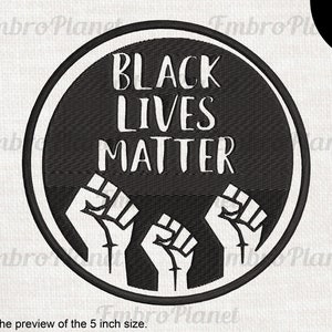 Fist BLM - Design for Embroidery Machine Instant Download digital embroidering file stitch cartoon symbol sign icon Black Lives Matter 1524e