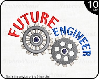 Disegni da ricamo per ingranaggi Future Engineer: file per macchine da ricamo (download digitale)