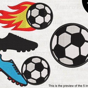 サッカー刺繍デザイン - スポーツマシン刺繍ファイル（即時ダウンロード）