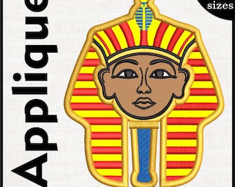 Egyptian Pharaoh Applique – Embroidery Machine Design (Digital Download)