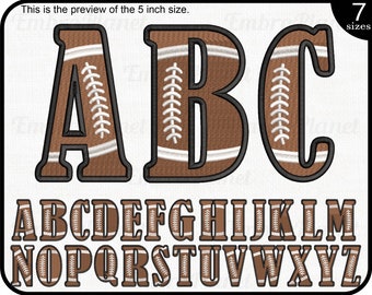 Football Alphabet Embroidery Designs - 7 Sizes (Digital Download)
