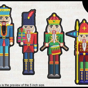 Nutcrackers With Outlines - Designs for Embroidery Machine Instant Download digital file stitch sign icon symbol cartoon Christmas  1719e