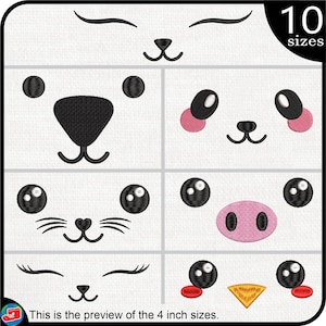 Kawaii carino - disegni per macchina da ricamo Download immediato di file digitale punto segno icona simbolo fumetto chat emoticon 1841e