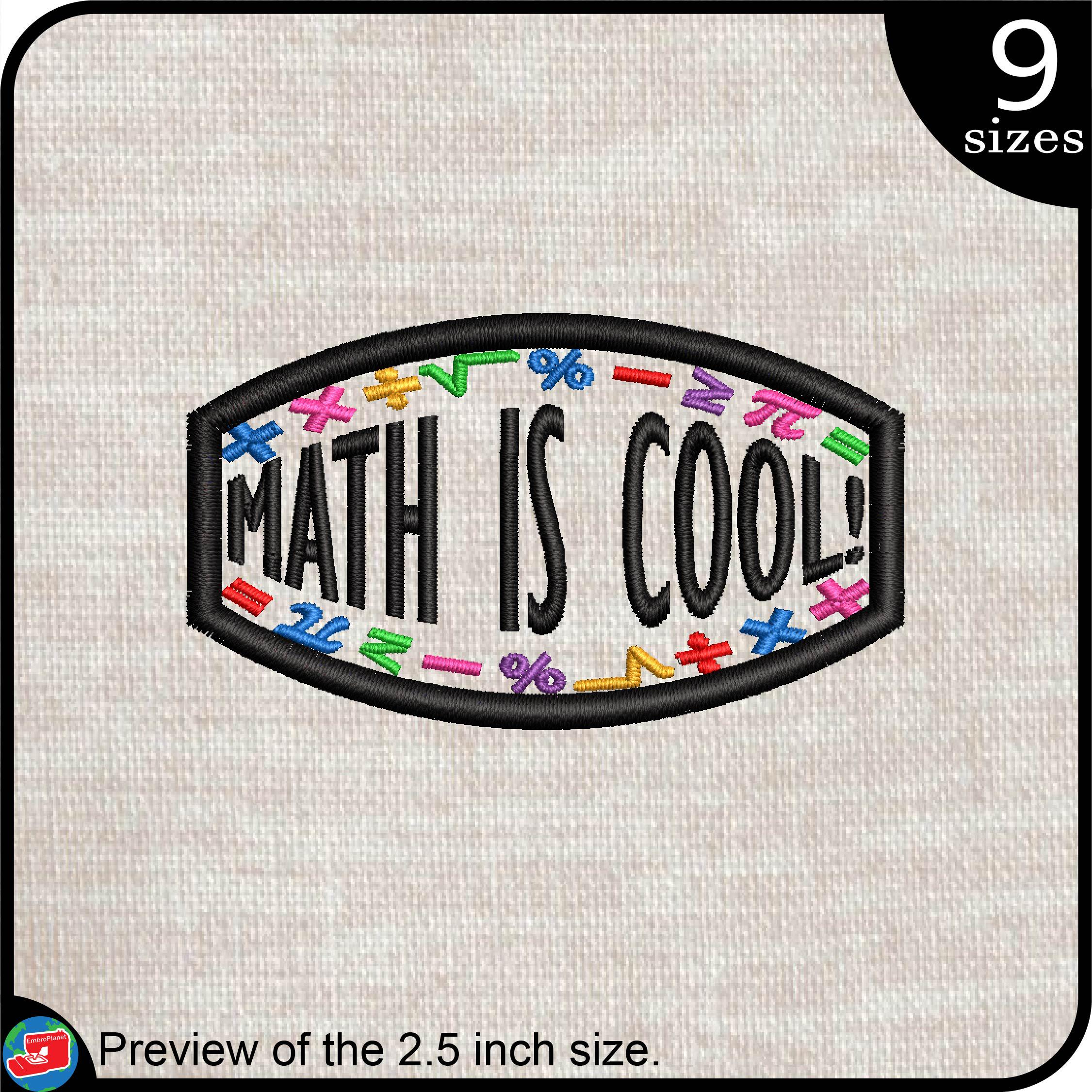 Math Embroidery Math Applique Embroidery Design – Multiple Sizes (digital Download) - Etsy