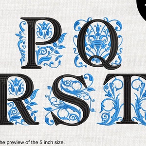 Regal Alphabet PQRST - Diseños para máquina de bordar Descarga instantánea de archivo digital stitch 1665e