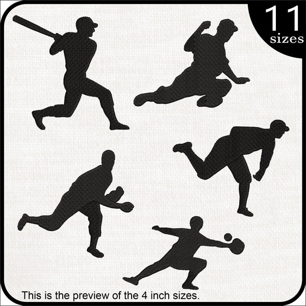 Baseball Players   - Designs for Embroidery Machine Instant Download digital embroidering files stitch sport hit 145e