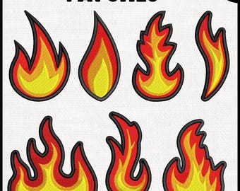 Patches de Incêndio - Arquivos de Design para Máquina de Bordar - Aplicação com Ferro ou Velcro 1717p