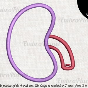 Kidney - Design for Embroidery Machine Instant Download digital file stitch sign icon pattern cartoon symbol kidney human organ renal 1144e