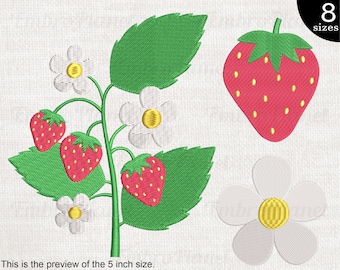 Strawberry - Designs for Embroidery Machine Instant Download digital embroidering files stitch 1689e