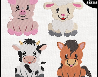Farm Animal Embroidery Designs – Machine Embroidery Patterns (Digital Download)