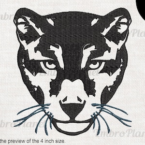 Panther Gesicht - Design für Stickmaschine Instant Download digitale Datei Maschenzeichen Symbol Cartoon Safari Dschungel Tierkopf 1357e