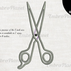 Scissors - Design for Embroidery Machine Instant Download digital file stitch sign symbol icon salon tool girl cut steel equipment hair 933e