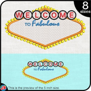Blank Las Vegas Sign - Design for Embroidery Machine Instant Download digital embroidering file stitch sign icon welcome to fabulous 1667e