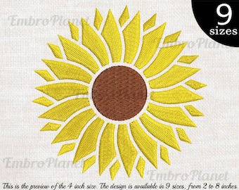 Sunflower Flower Embroidery Designs: Files For Embroidery Machine (Digital Download)