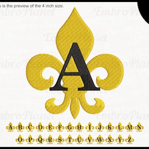 Fleur De Lis Alphabet - Diseños para máquina de bordar Descarga instantánea de archivos de bordado digital puntada 1745e
