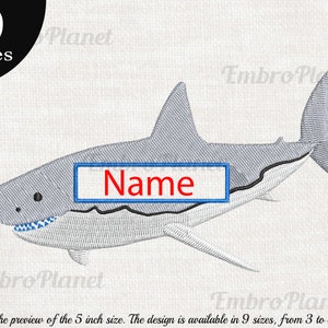 Split White Shark - Design for Embroidery Machine Instant Download digital file stitch sign icon symbol pattern cartoon fish add name 1095e