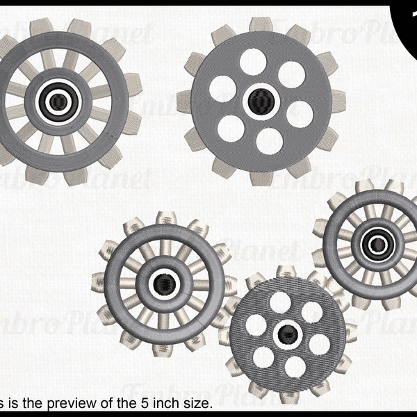 Gears  - Designs for Embroidery Machine Instant Download digital embroidering files stitch 1768e
