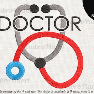 Doctor - Design for Embroidery Machine Instant Download digital file stitch sign icon pattern cartoon hospital medical stethoscope 1159e