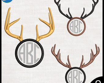 Circle Antlers Embroidery Designs: Files For Embroidery Machine (Digital Download) 384e